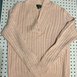 Lauren Ralph Lauren Soft Pink Cable Knit Pullover